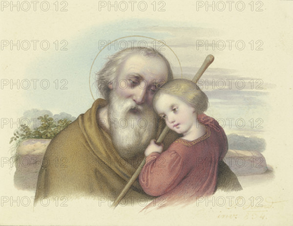 Saint Joseph with the Christ Child. Creator: Johann Grund.