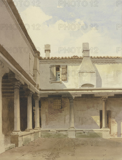 The cloister of San Gregorio in Venice, c1851. Creator: Carl Theodor Reiffenstein.