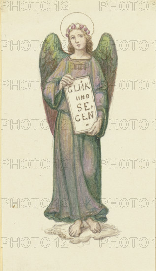 Angel with a banner: Good fortune and blessings. Creator: Marie Ellenrieder.