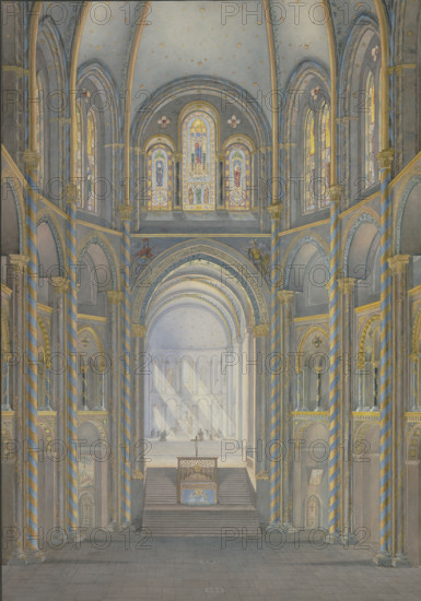 The interior of St. Gereon's Church in Cologne, 1833. Creator: Eugen Friedrich Peipers.