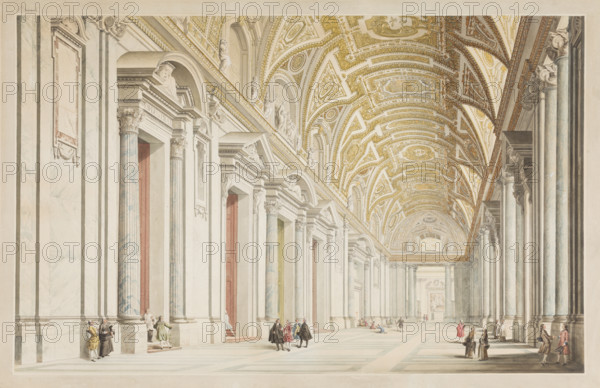 The Portico of St. Peter's in Rome. Creator: Francesco Pannini.
