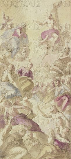 Christ and Mary in heaven surrounded by many saints. Creator: Ventura Salimbeni.