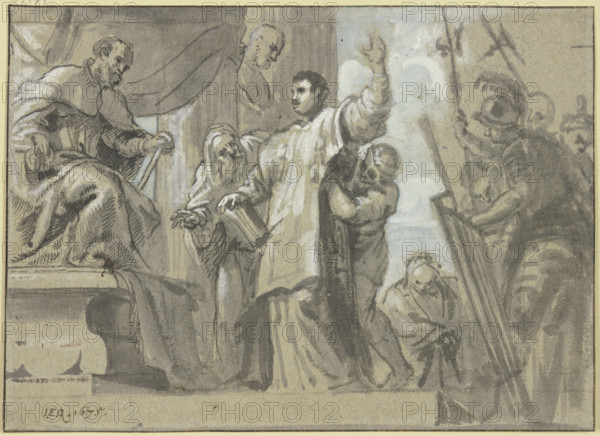 A saint defends himself before the Roman Senate, 1675. Creator: Erasmus Quellinus.