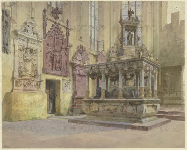View of the tomb of Count Ludwig von Löwenstein-Wertheim and his wife Anna in the Collegiate...,1861 Creator: Alexander Gwinner.