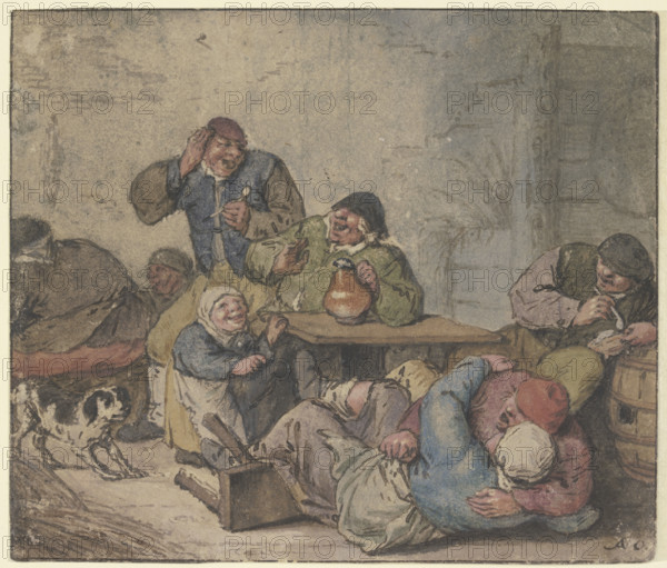 Lively farmers in an inn, after 1670. Creator: Adriaen van Ostade.