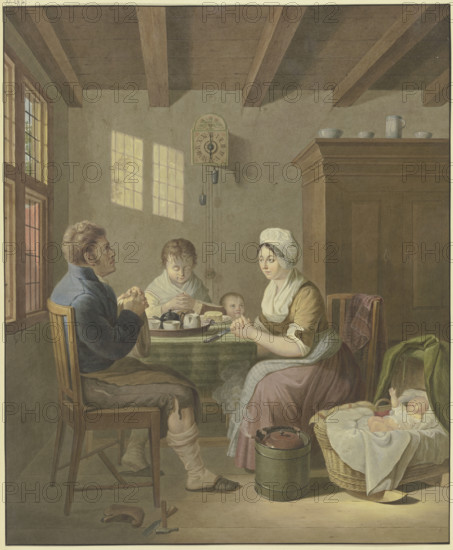 A family saying grace. Creator: Johann Friedrich Morgenstern.