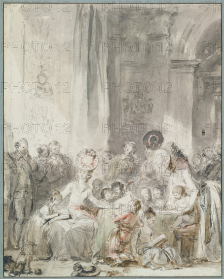 The Competition/Children's Scene: Contest or Instruction in Reading, c1780-1785. Creator: Jean-Honore Fragonard.