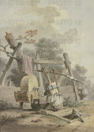 A grindstone by a well. Creator: Pieter Bartholomeusz. Barbiers.