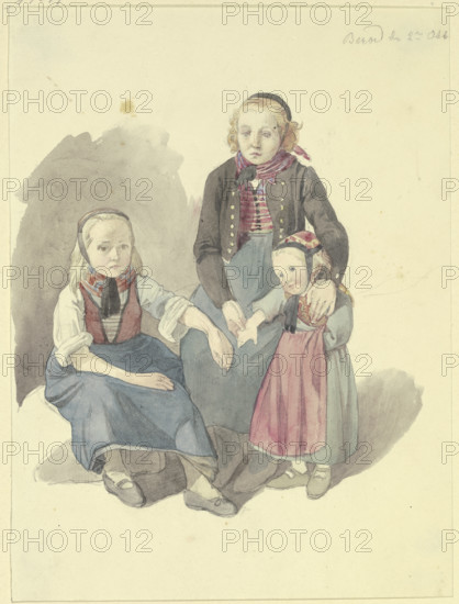 A group of peasant girls, c1830-1872. Creator: Jakob Becker.