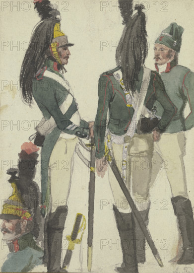 Cuirassiers, early-mid 19th century. Creator: Anton Radl.