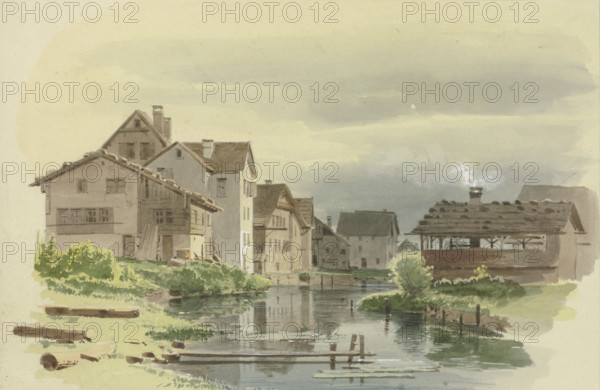 View of a Swiss village, c1849. Creator: Carl Theodor Reiffenstein.