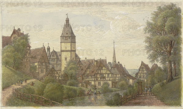 Camberg in the green valley, c19th century. Creator: Peter Becker.