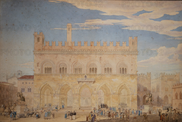 Department store in Piacenza, 1828. Creator: Friedrich Maximilian Hessemer.
