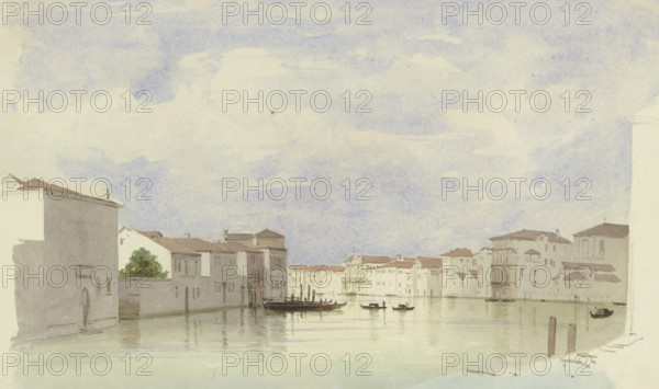 Channel in Venice, 1851. Creator: Carl Theodor Reiffenstein.