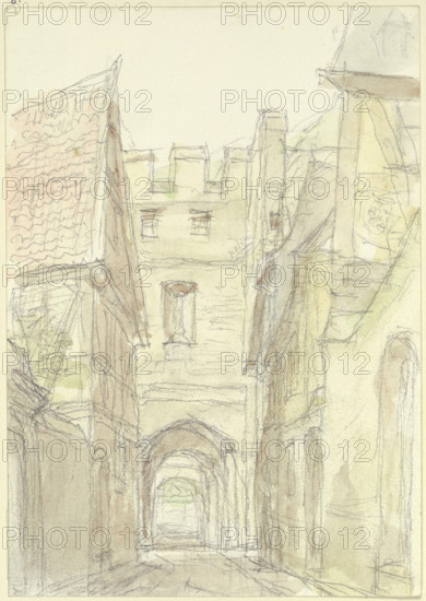 City gate in Oberwesel, c1850-1900. Creator: Peter Becker.