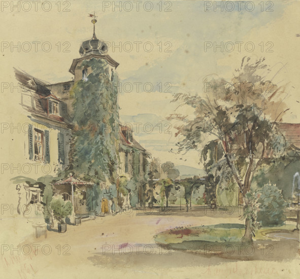 Driveway of an estate in Handschuhsheim, 1861. Creator: Philipp Rumpf.