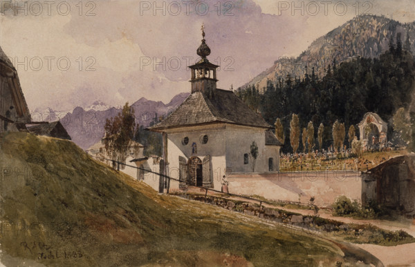 Graveyard in Ischl, 1838. Creator: Rudolf von Alt.