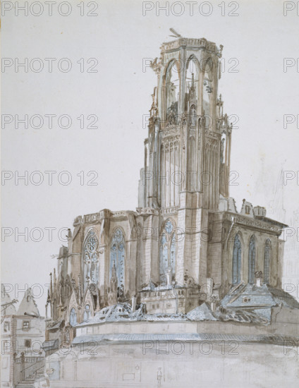 The Ruins of the Church of Our Lady in Mainz after the Siege of 1793, 1793. Creator: Georg Melchior Kraus.
