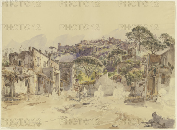 Fuori la grotta di Posilipo, 1841. Creator: Johann Nepomuk Rauch.