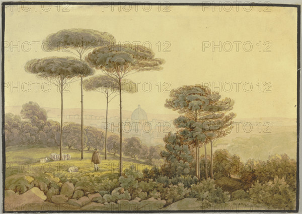 View of Florence from a tree-covered hilltop, 19th century. Creator: Unknown.