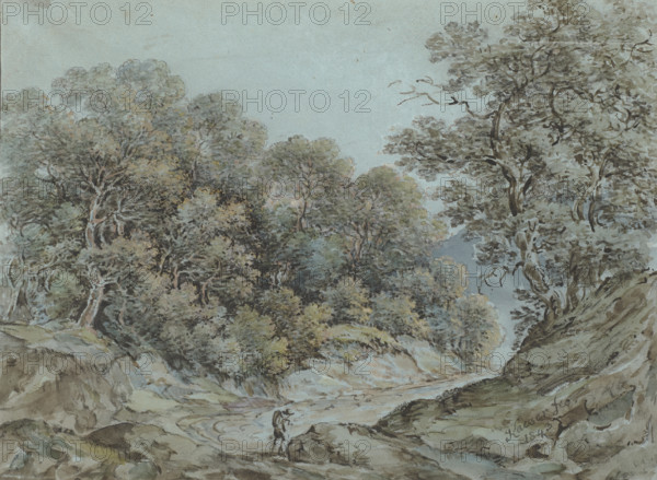 River landscape, 1843. Creator: Joseph Bruno Kaeser.