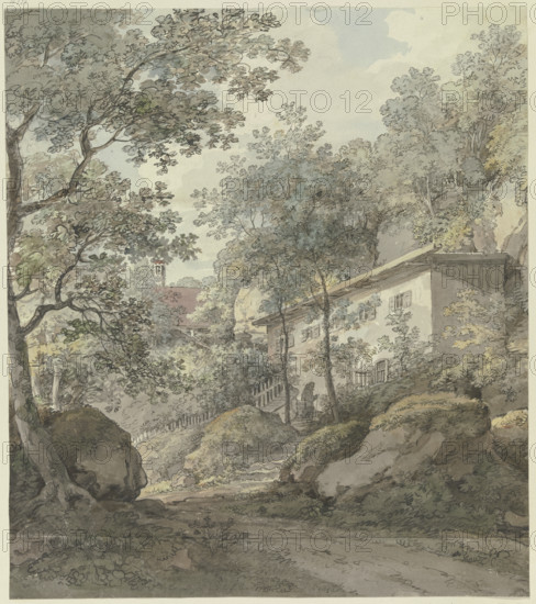 House under trees (Hermitage), 1788. Creator: Johann Georg von Dillis.