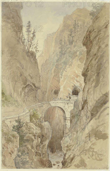 View from the Via Mala on the Splügenstraße, 1856. Creator: Carl Morgenstern.