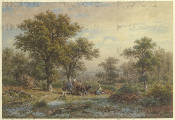 Clearing in the oak forest, mid-late 19th century. Creator: Jakob Maurer.