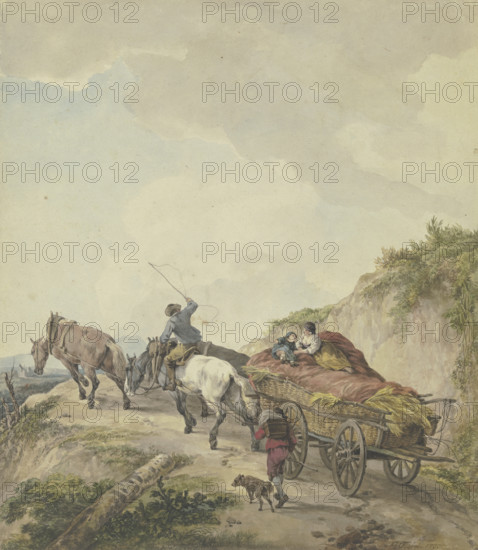 Farm wagon in a mountainous landscape, 1790. Creator: Wilhelm von Kobell.