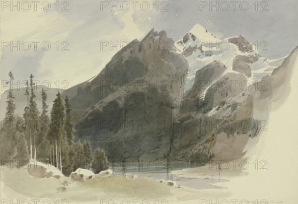 Lake Oeschinen near Kandersteg, c1849. Creator: Carl Theodor Reiffenstein.