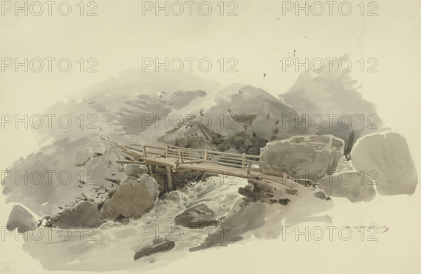 Bridge in the Gasteren valley, c1849. Creator: Carl Theodor Reiffenstein.