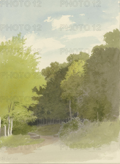 Parapet on a country road, 1864. Creator: Carl Theodor Reiffenstein.