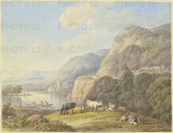 Mountain landscape with a lake, late 18th century. Creator: Carl Philipp Schallhas.