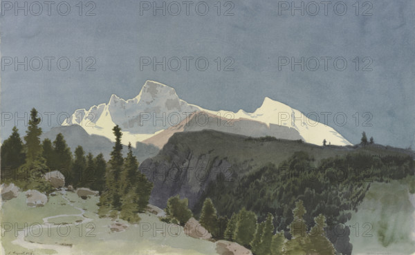 The Wengernalp below the Eiger, 1856. Creator: Carl Theodor Reiffenstein.
