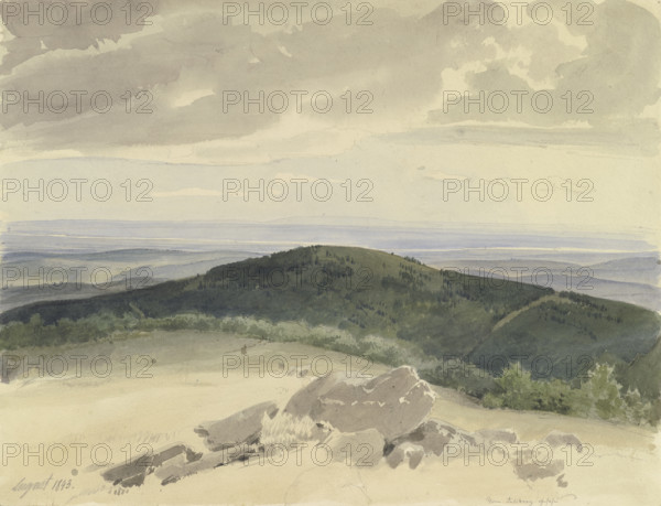 View from the Großer Feldberg to the Kleiner Feldberg, 1843. Creator: Carl Theodor Reiffenstein.
