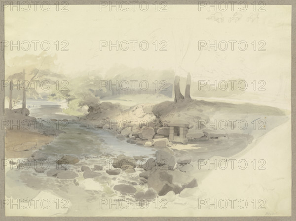 The Ilse flowing between trees near Ilsenburg, c1844. Creator: Carl Theodor Reiffenstein.