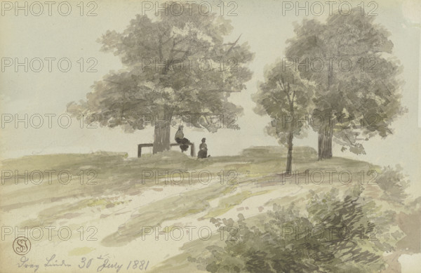 Three Linden Trees, 1881. Creator: Heinrich Adolf Valentin Hoffmann.