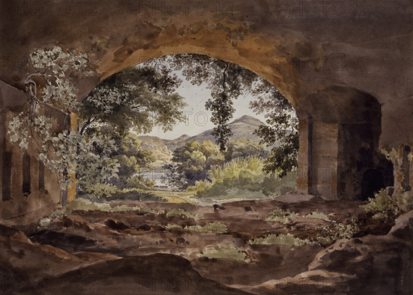 Channel of Lake Albano, 1824. Creator: Ernst Fries.