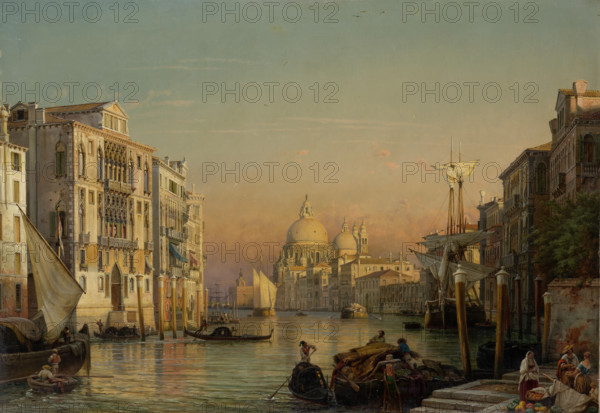 The Canal Grande in Venice with a View of Santa Maria della Salute, c1840-1854. Creator: Friedrich Nerly.