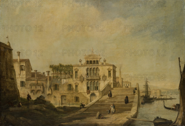 View of a Bridge in Venice, 1701-1768. Creator: Follower of Canaletto (Giovanni Antonio Canal).