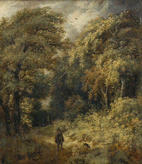 Forest Path with People Strolling, c1646. Creator: Jacob van Ruisdael.