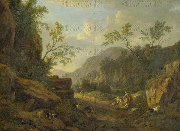 Rocky Landscape in the Evening Light, 1665-1670. Creator: Johann Franciscus Ermels.