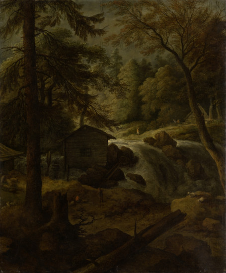 Norwegian Landscape with Watermill on a Stream, c1670. Creator: Allart van Everdingen.
