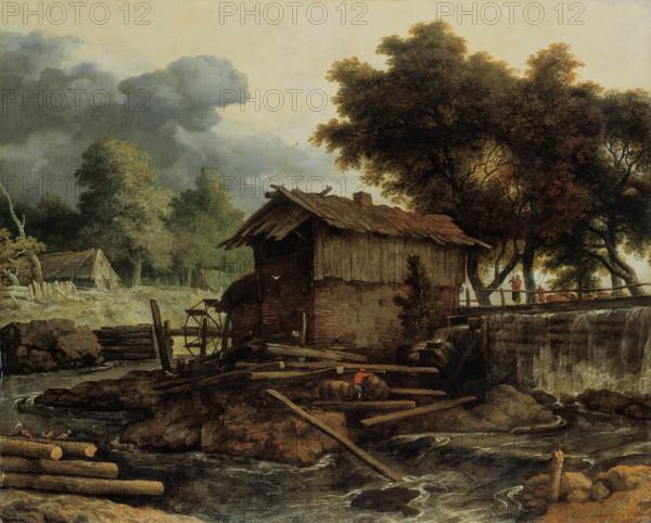 Landscape with Sawmill, c1660. Creator: Allart van Everdingen.