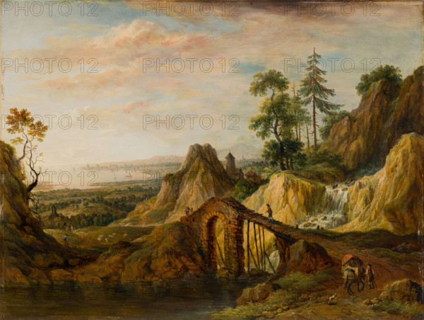 Landscape with a Bridge, 1787. Creator: Christian Georg Schutz.