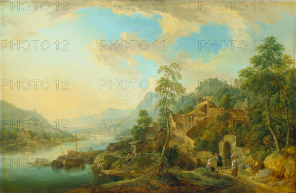 River Landscape in the Morning Light, c1760-1770. Creator: Christian Georg Schutz.
