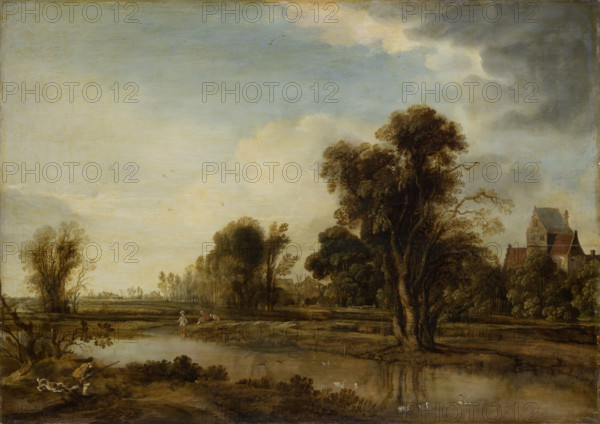 Village Pond, c1645. Creator: Aert van der Neer.