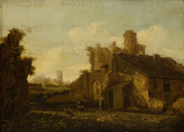Italian Landscape with Antique Ruins, c1670-1680. Creator: Emanuel Murant.