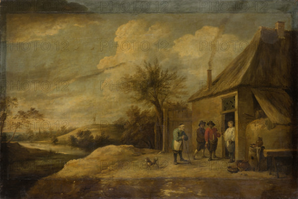 Landscape with Inn at a River, 17th century. Creator: Workshop of David Teniers the Younger.