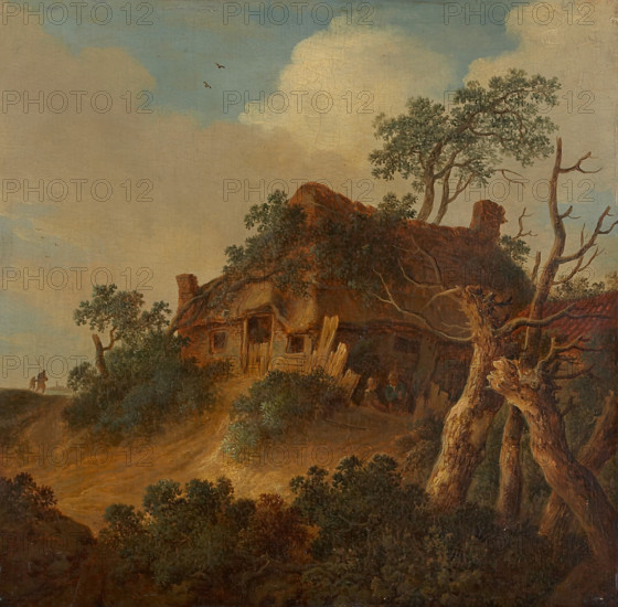 Landscape with Farm House on a Hill, c1660-1670. Creator: Cornelis van Zwieten.